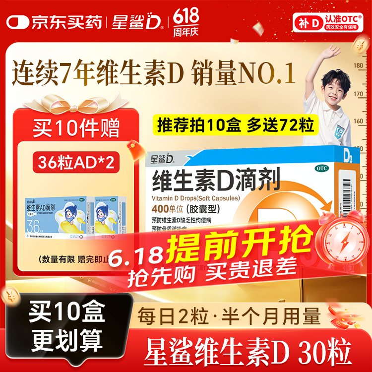 星鲨预防和治疗维生素D缺乏症维生素D滴剂VD3 400单位x30粒 19元 - 线报酷 星鲨预防和治疗维生素D缺乏症维生素D滴剂VD3 400单位x30粒 19元 - 线报酷
