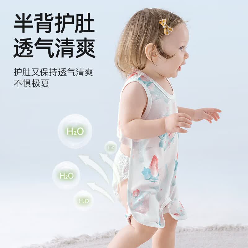 贝肽斯婴儿连体衣夏季薄款男女宝宝新生儿衣服防着凉轻薄睡衣夏日西瓜66cm 29.9元 - 86线报