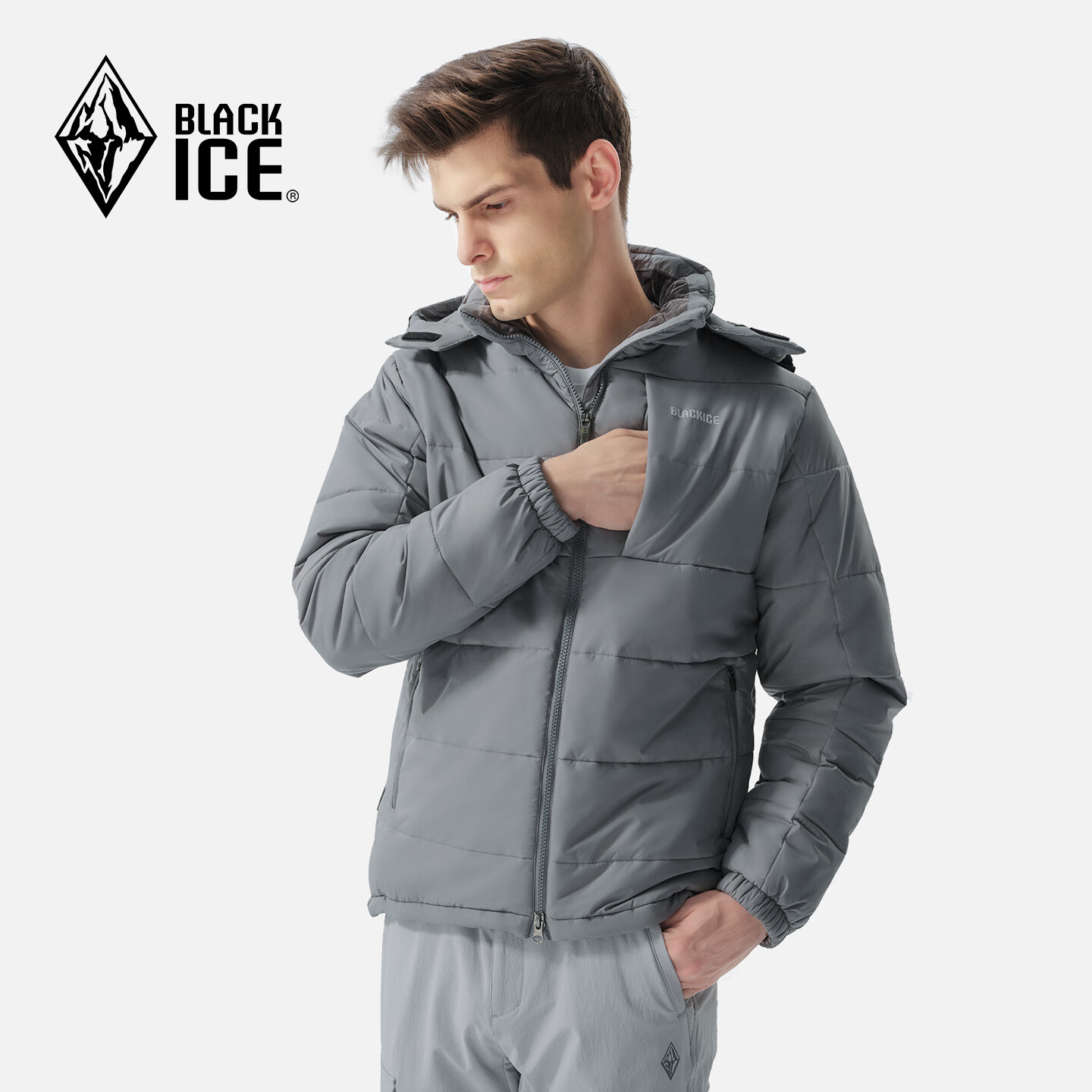 黑冰男款户外3M新雪丽棉防风防水透湿耐磨保暖活帽棉服F8005MJ灰色 220.55元 - 86线报 黑冰男款户外3M新雪丽棉防风防水透湿耐磨保暖活帽棉服F8005MJ灰色 220.55元 - 86线报