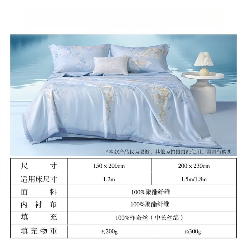 水星家纺100%蚕丝抑菌夏凉被200cm×230cm 138元 - 86线报