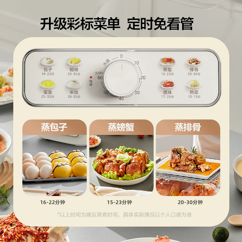 美的电蒸锅多功能家用三层蒸煮一体锅 69.1元 - 线报酷