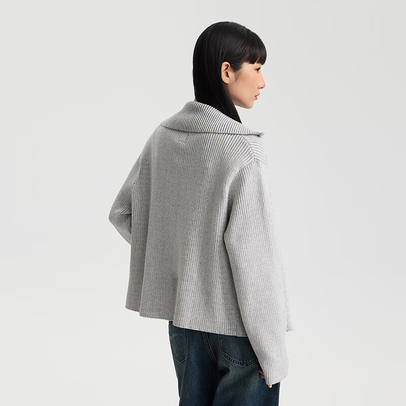 Lee 25秋冬舒适版高领拉链双色混色效果女长袖毛衣开衫 262元 - 86线报