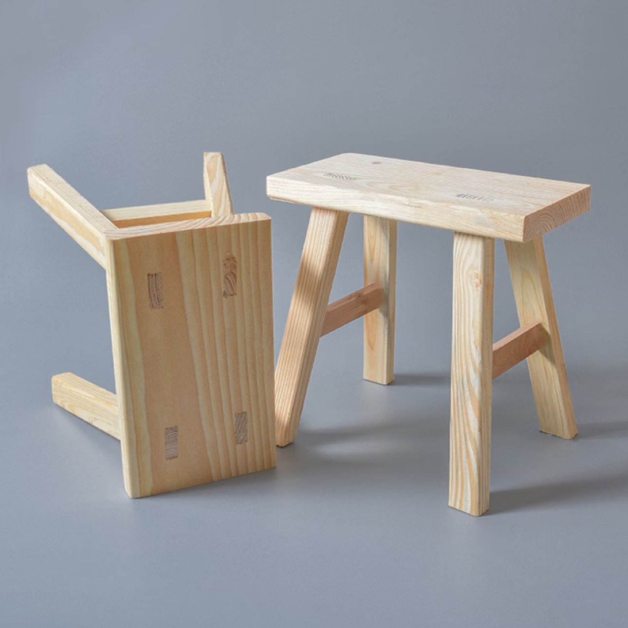 实木小凳子家用客厅矮凳简约小方凳原木无漆环保款24×15×23cm 6.99元 - 86线报