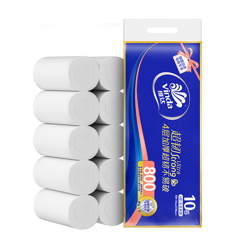 维达超韧系列4层加厚卷纸80g×10卷 6.8元 - 线报酷