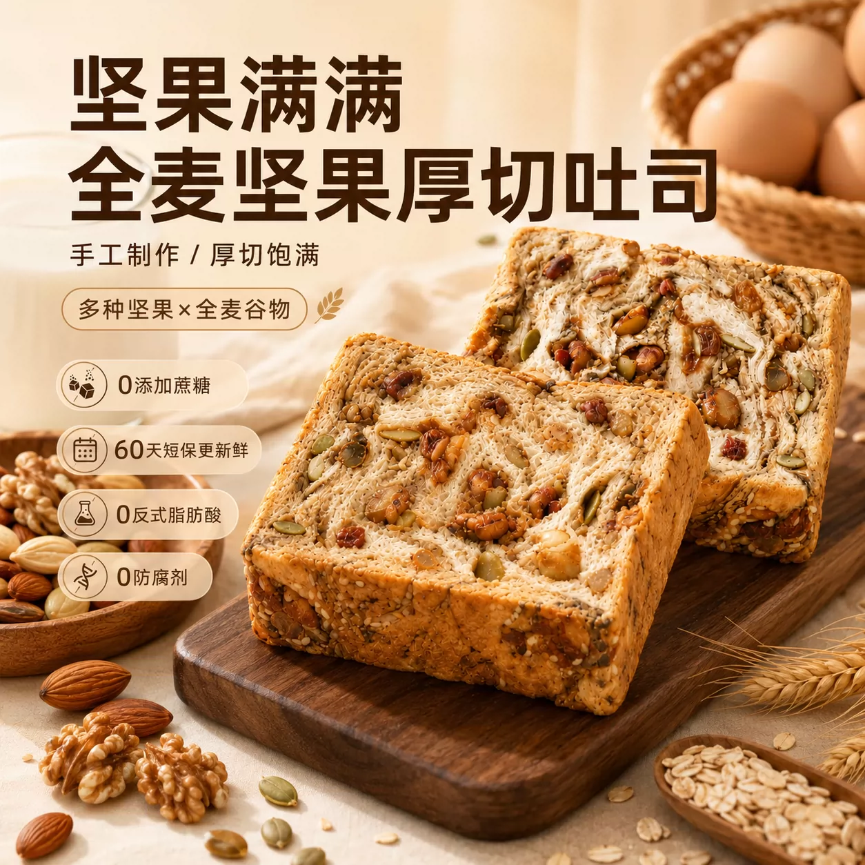 精小珍全麦坚果吐司/星空莓野吐司363g 6.99元 - 86线报