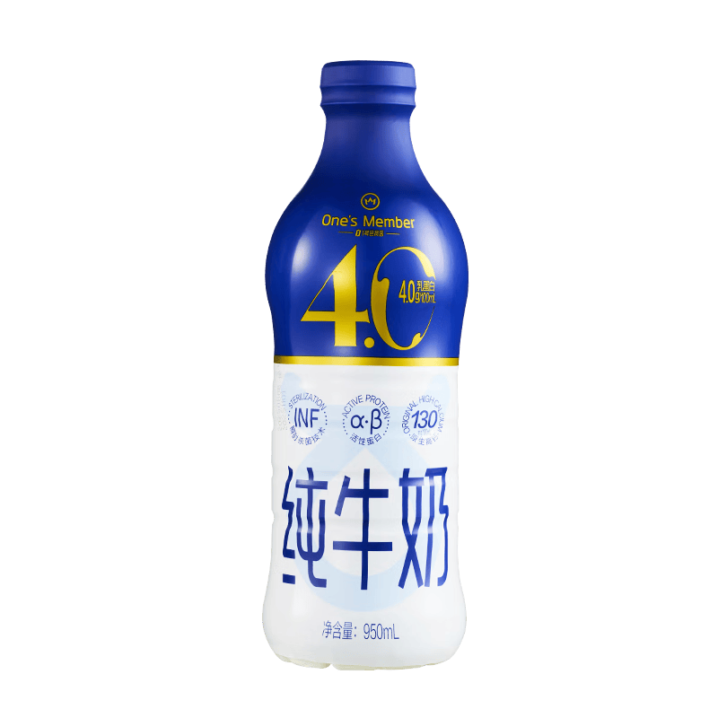 Ones Member全脂纯牛奶瓶装950ml 11.9元 - 86线报