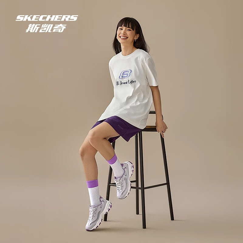 斯凯奇复古老爹鞋灰色淡紫色37码女鞋 188.65元 - 86线报