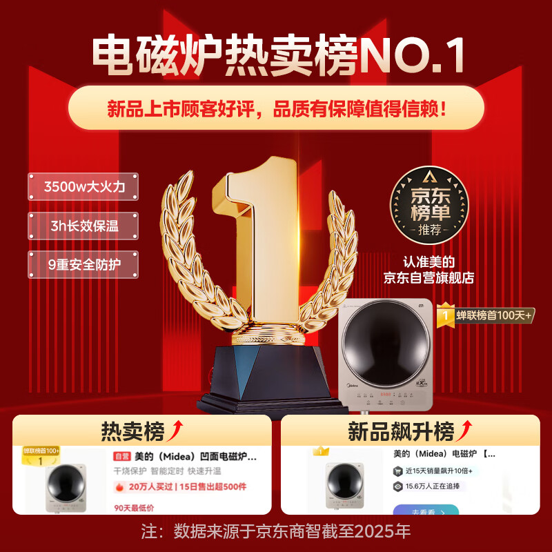 美的电磁炉家用3500W大功率凹面多功能电磁灶小型多功能商用电池炉炒菜锅MC-35RC06 - 86线报