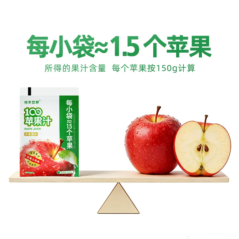 纯本悠鲜苹果汁饮料900ml 180mlx5袋 7.5元 - 86线报 纯本悠鲜苹果汁饮料900ml 180mlx5袋 7.5元 - 86线报