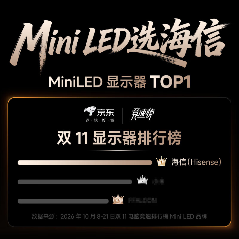 海信27GX黑曜屏MiniLED4K160Hz27英寸电竞显示 3380.96元 - 线报酷