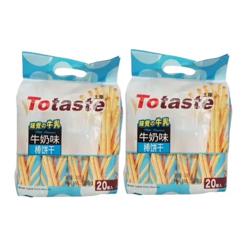 临期：Totaste土斯 牛奶味棒饼干320g*2袋 9.9元（合4.95元/袋） 图片 1
