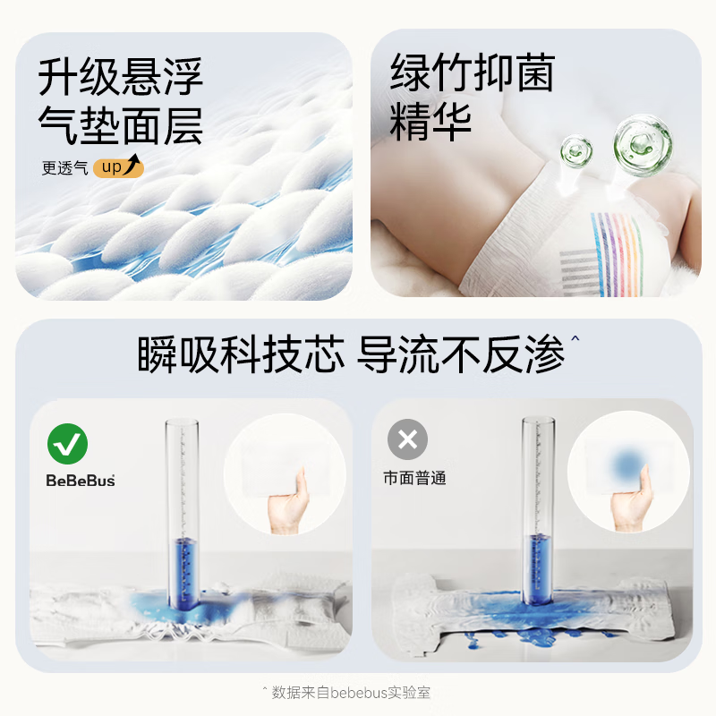 BeBeBus装仔Pro运动纸尿裤M码42片 69元 - 线报酷