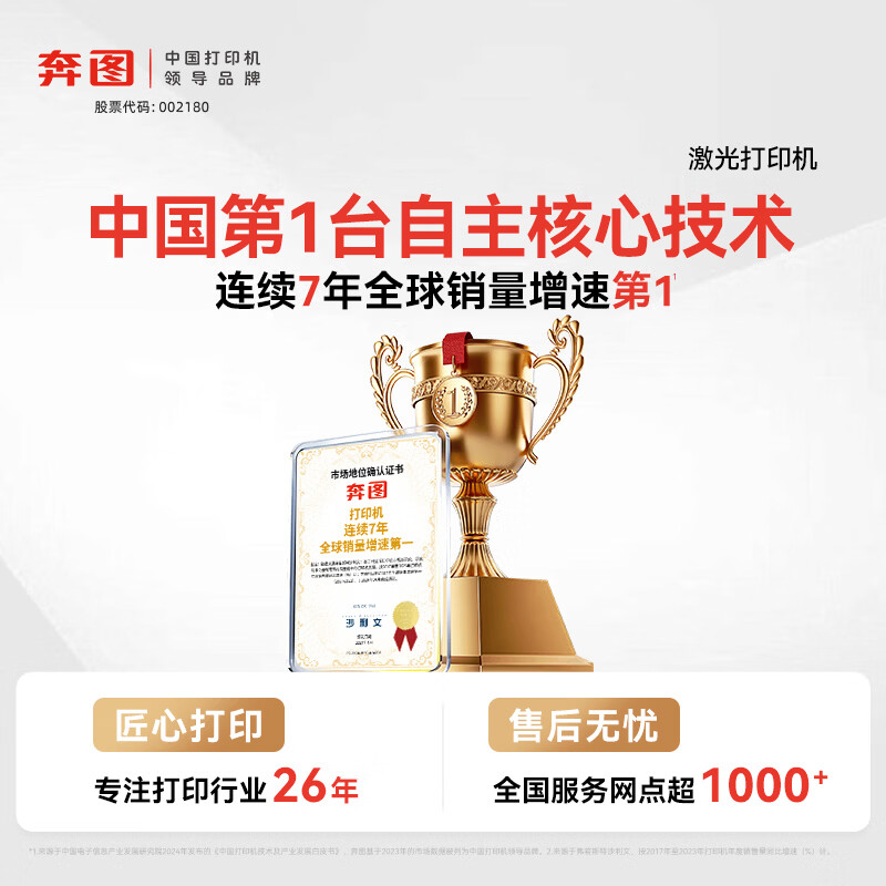 奔图P2206W黑白激光打印机青春版白色 541.45元 - 86线报