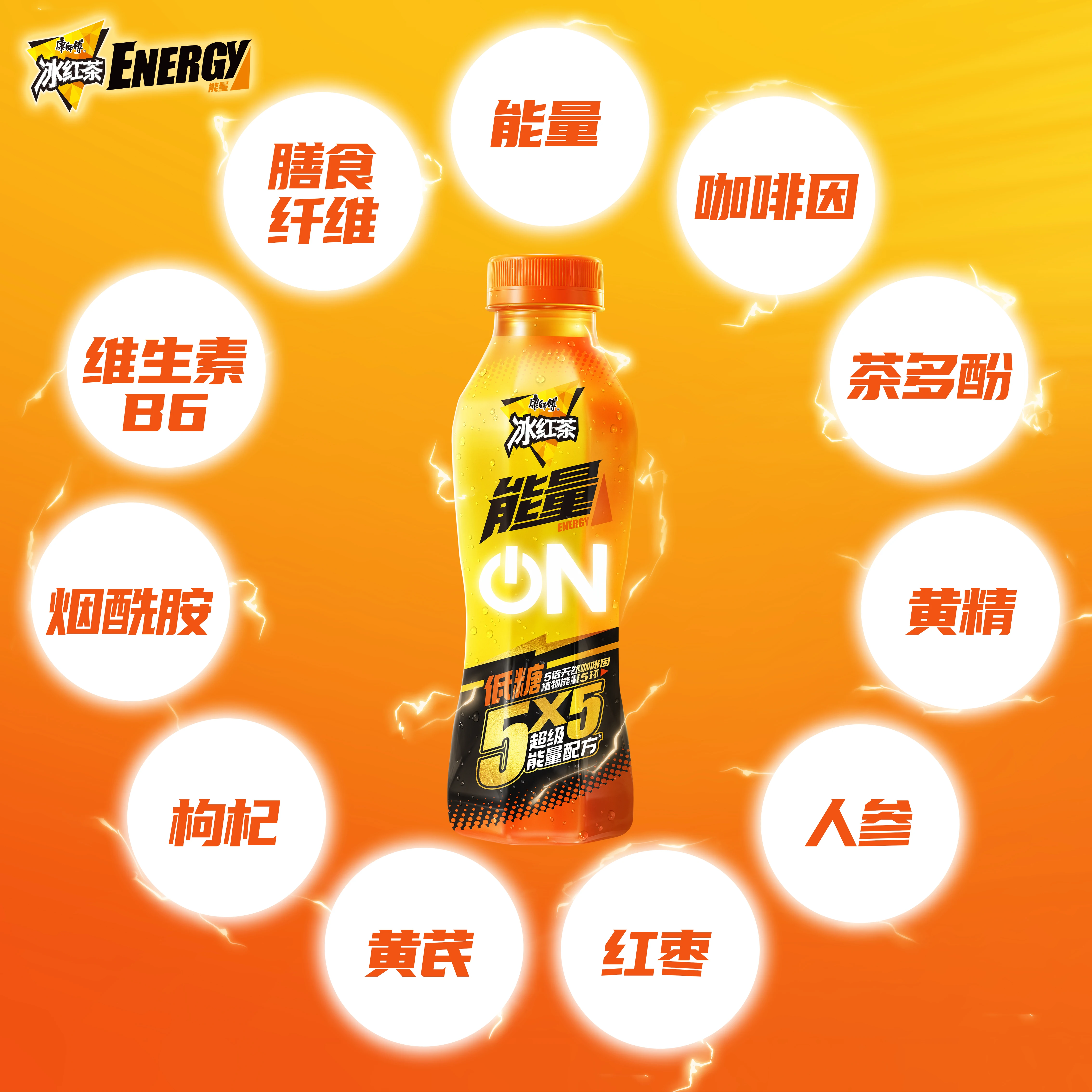 康师傅能量冰红茶功能饮料420ml*12瓶 19元 - 线报酷