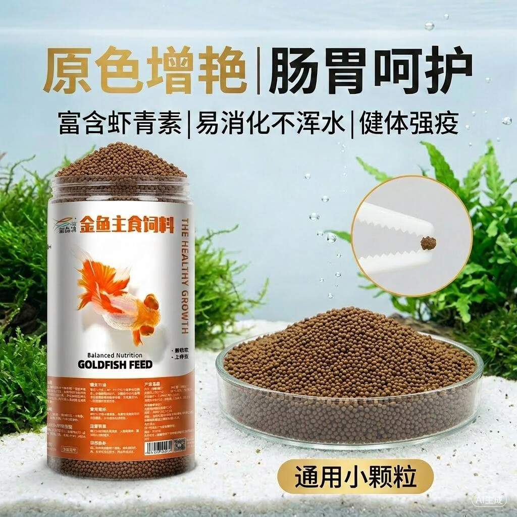 吉品鸿通用金鱼粮600克0.1CM小颗粒上浮型带食勺 3.8元 - 86线报