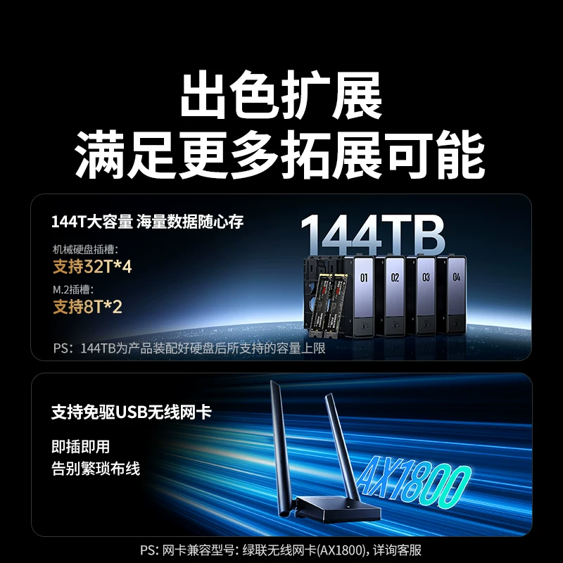 绿联DXP4800四盘位私有云NAS存储（Intel N100、8GB） 2654.1元 - 86线报