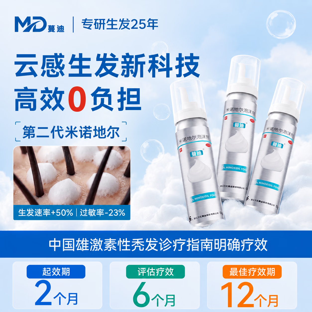 蔓迪5%米诺地尔泡沫剂60g*3 438元 - 折送网