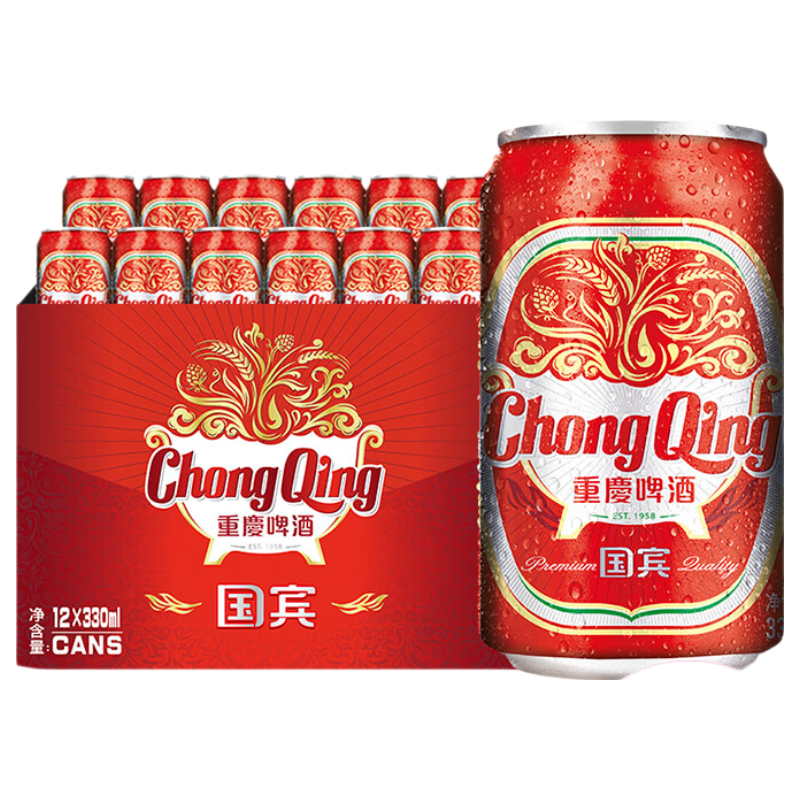 重庆啤酒国宾/山城330mL12罐 20.45元 - 86线报 重庆啤酒国宾/山城330mL12罐 20.45元 - 86线报