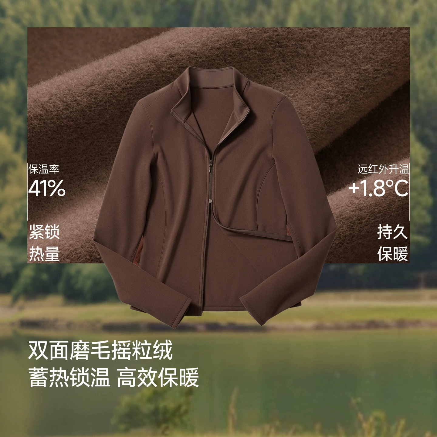蕉下高弹摇粒绒打底双开拉链PM007保暖 133.8元 - 线报酷