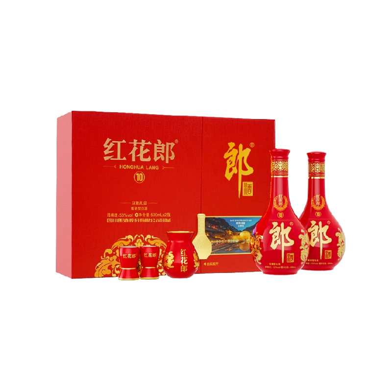 郎酒红花郎10 53°酱香型白酒500ml*2瓶双瓶礼盒 386.51元 - 86线报