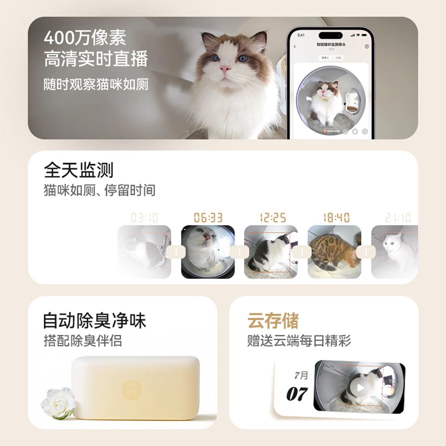 霍曼宠物106L智能猫砂盆摄像头全天实时监测高清可视 374元 - 86线报 霍曼宠物106L智能猫砂盆摄像头全天实时监测高清可视 374元 - 86线报