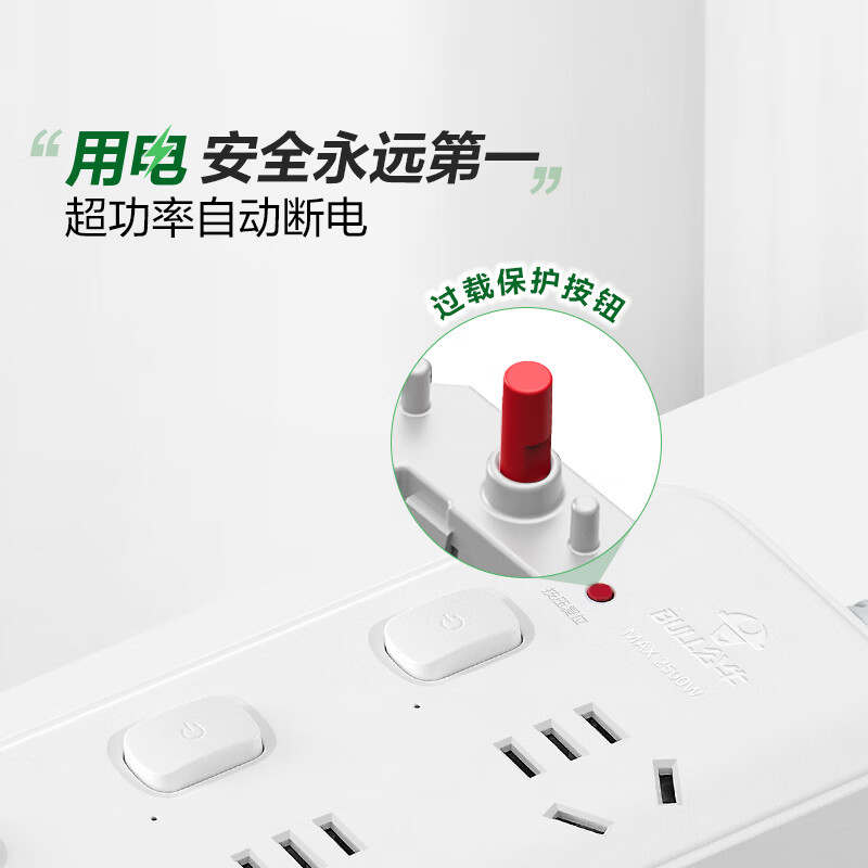 公牛 GN-B3043四位五孔插排 白色 1m 29.67元 - 86线报