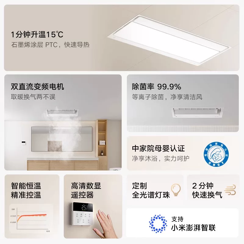 米家MJYB03YL智能浴霸S1亮白 480元 - 86线报