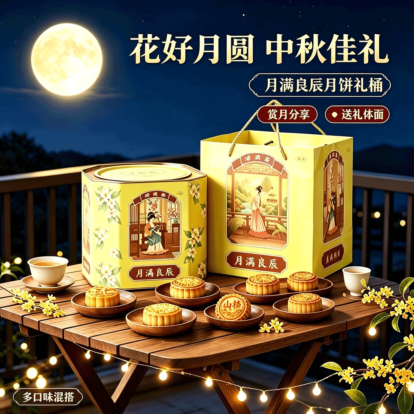 津满斋 天津津满斋老式月饼礼盒清真五仁百果山楂中秋伴手礼员工福利团购800g - 线报酷
