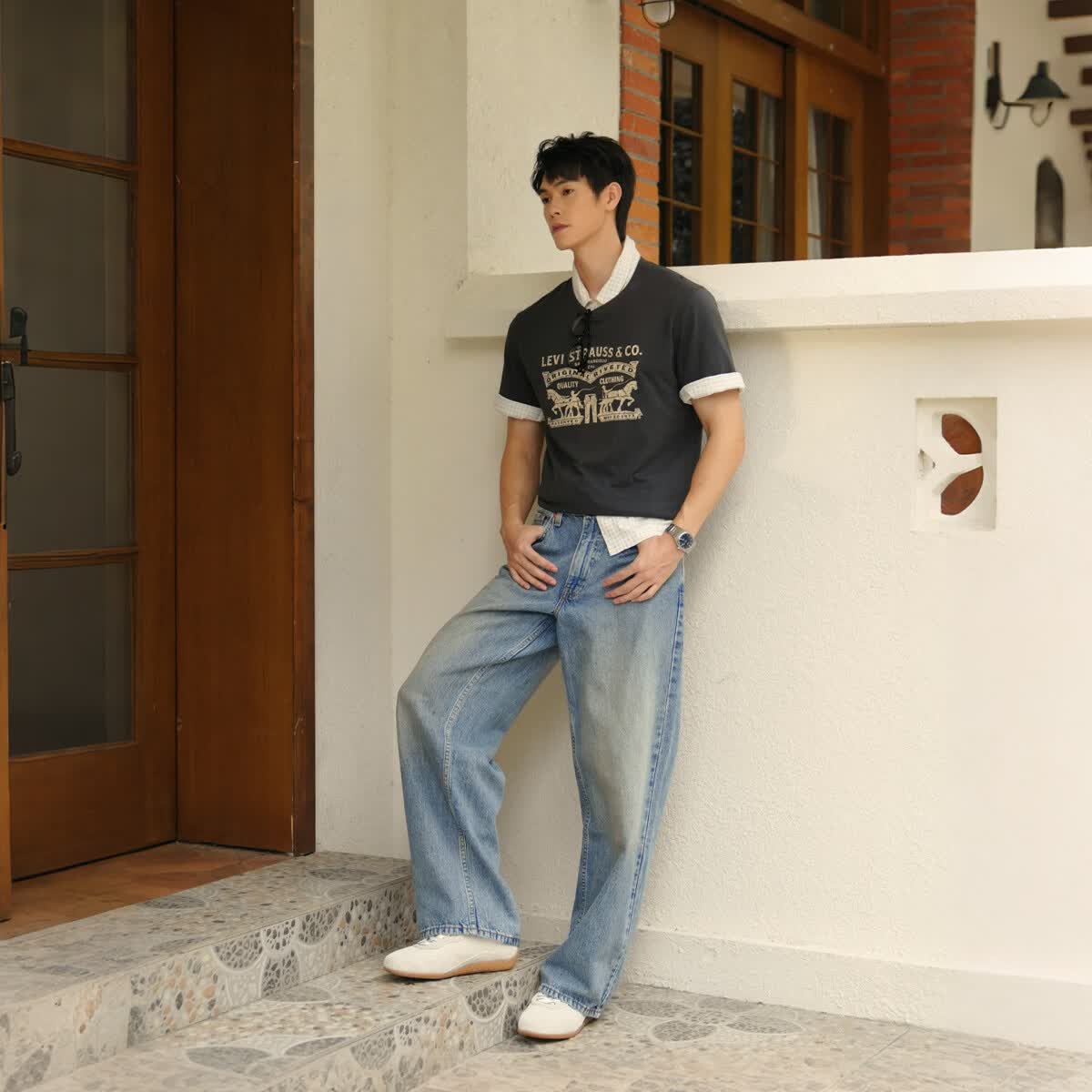 Levi's 25年春季男士双马印花潮流休闲针织短袖T恤黑色004IT-0001S 66.03元 - 86线报