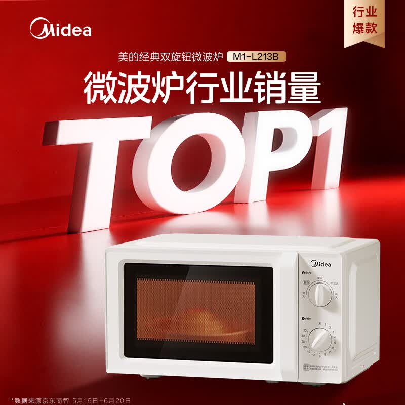 美的M1-L213B微波炉20L白色 253.3元 - 86线报