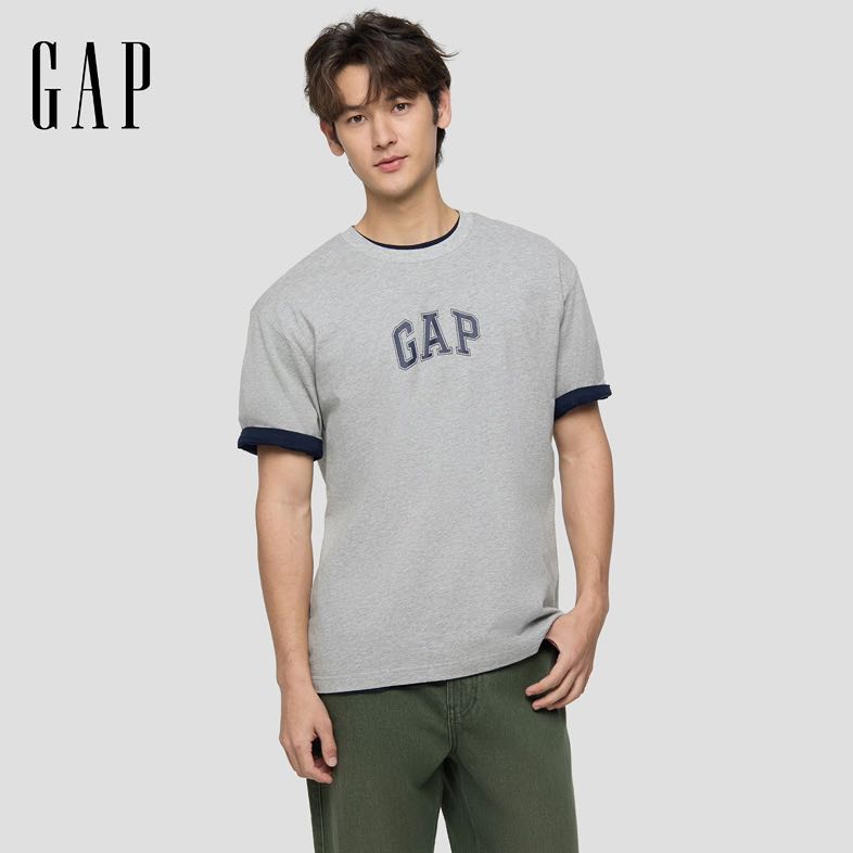 Gap男女装纯棉印花logo短袖T恤基础款宽松上衣755794 37.17元 - 线报酷