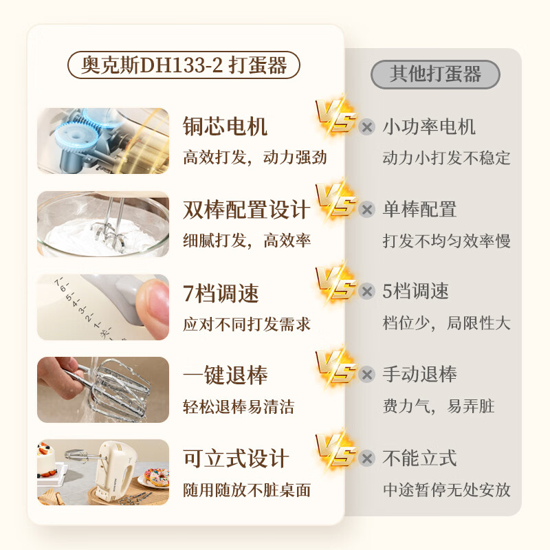 奥克斯电动打蛋器DH133-2 21.9元 - 美泡泡 奥克斯电动打蛋器DH133-2 21.9元 - 美泡泡