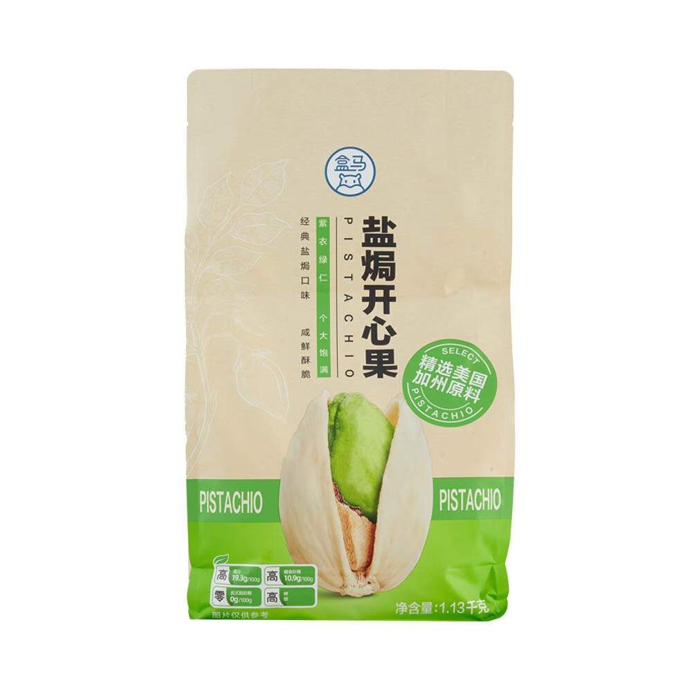 盒马开心果1.13kg带皮坚果炒货休闲零食下午茶 1.13kg/袋 114元 - 线报酷