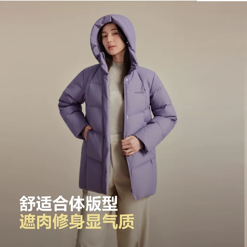 波司登90绒连帽加厚保暖女士羽绒服 303.21元 - 折送网