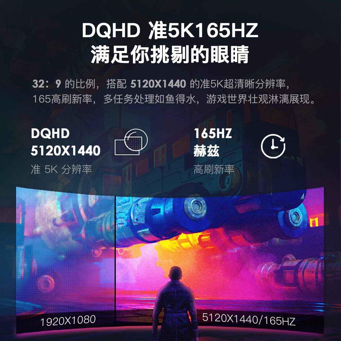 翔野49英寸NanoIPS曲面显示器3840×2160 165Hz - 线报酷