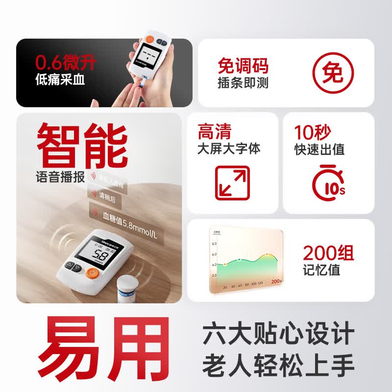 三诺GA-3血糖仪试纸家用高精准测血糖试纸50支试纸+50低痛针 43元 - 86线报