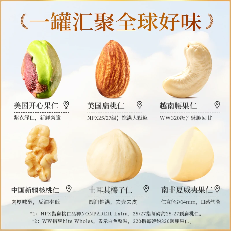沃隆混合纯坚果1kg 90.25元 - 86线报