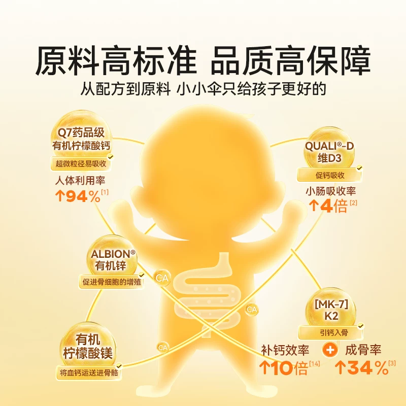 Little Umbrella新西兰小小伞高钙钙镁锌液体钙补钙小金条钙镁锌20条*三盒装 - 线报酷