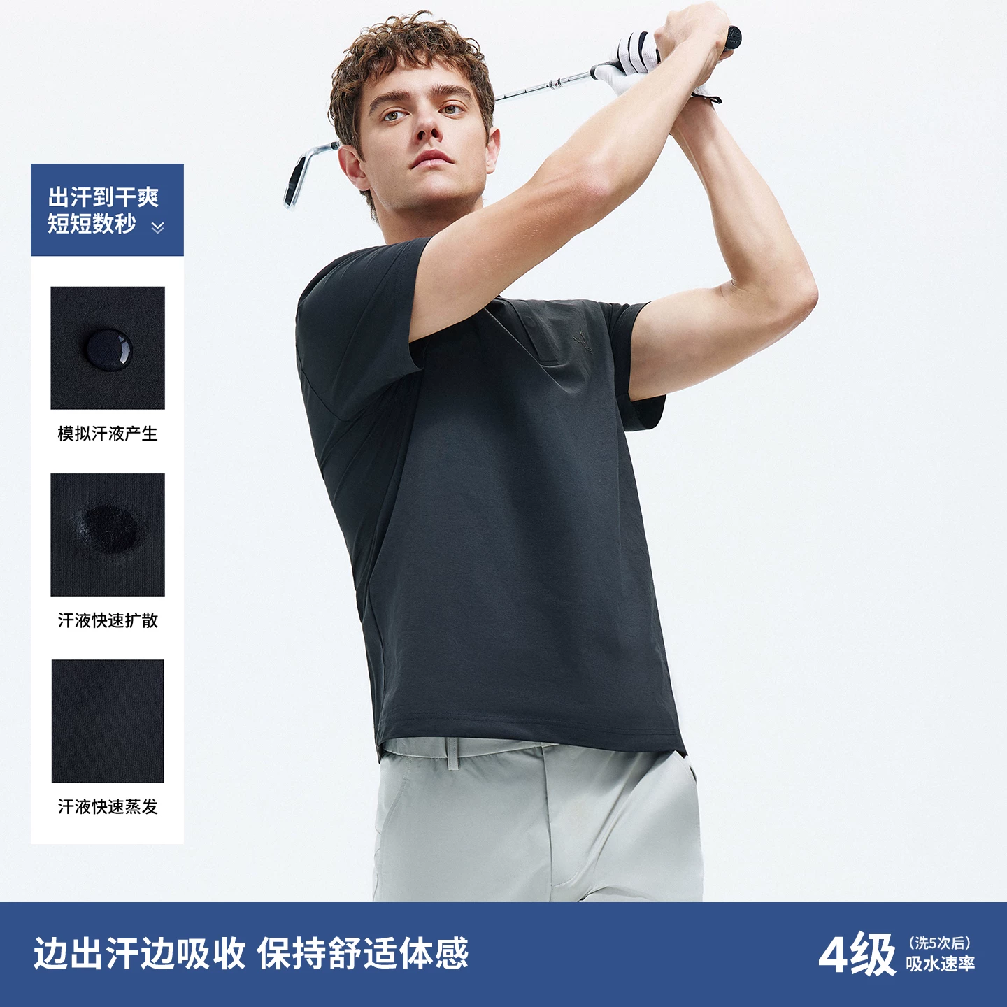 Navigare小帆船户外polo衫男翻领短袖T恤衫速干 143.2元 - 86线报