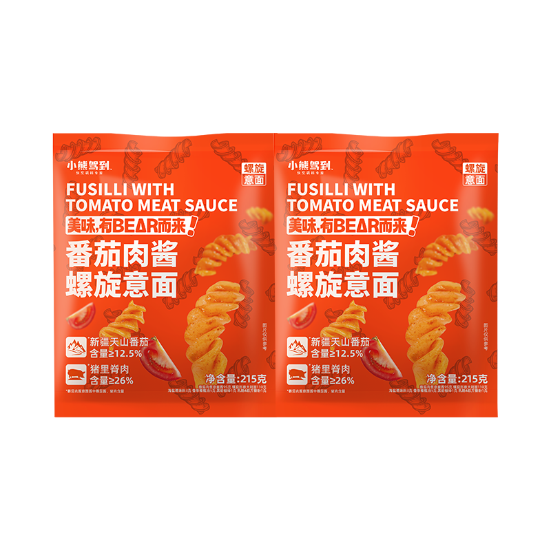 小熊驾到番茄肉酱螺旋意面215g×2袋 9.9元 - 86线报 小熊驾到番茄肉酱螺旋意面215g×2袋 9.9元 - 86线报