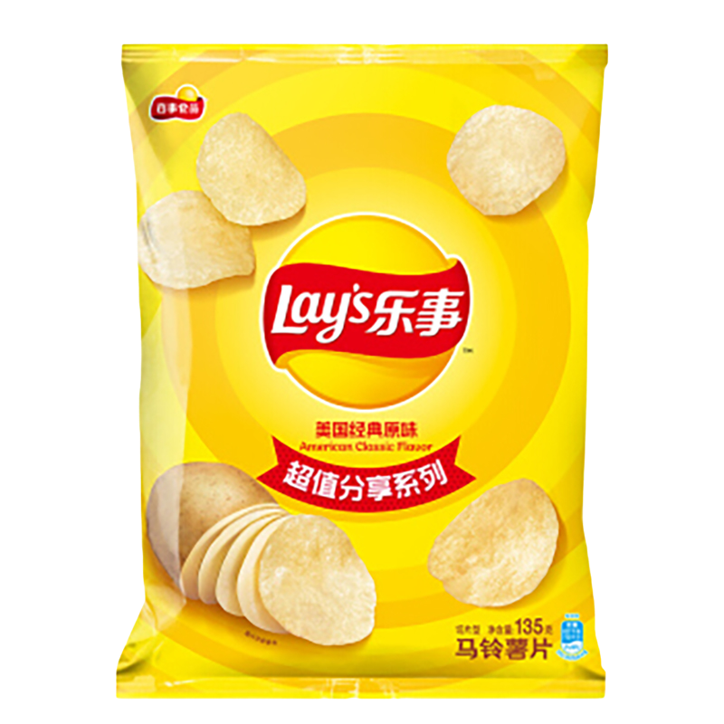 Lays乐事超值分享系列薯片原味135g×11件任选 76.79元 - 86线报