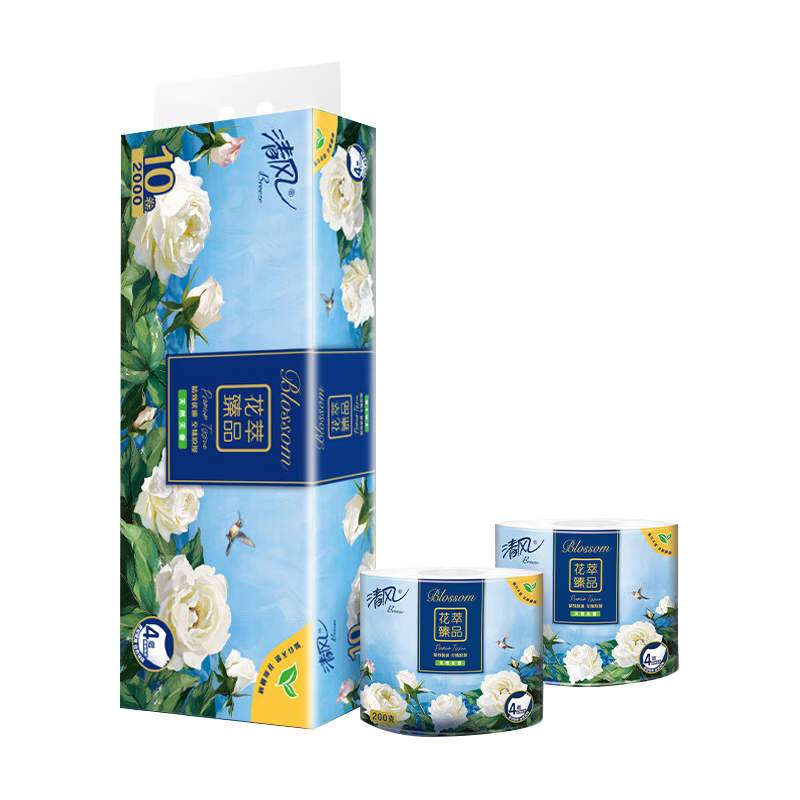 Breeze清风花萃臻品卷纸200g4层10卷 19.01元 - 86线报