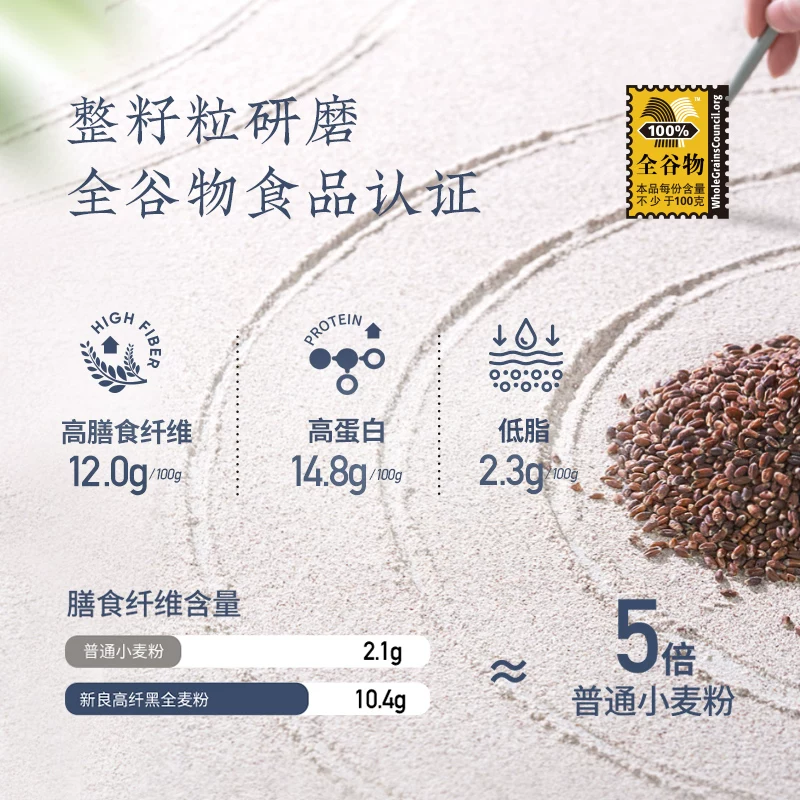 新良黑全麦高筋粉纸包装面粉1kg 10.32元 - 86线报