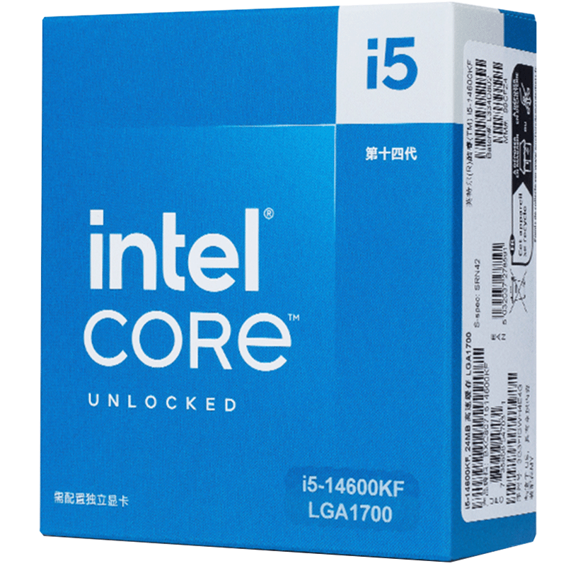 Intel i5-14600KF 14核20线程 CPU 盒装 1499元 - 86线报