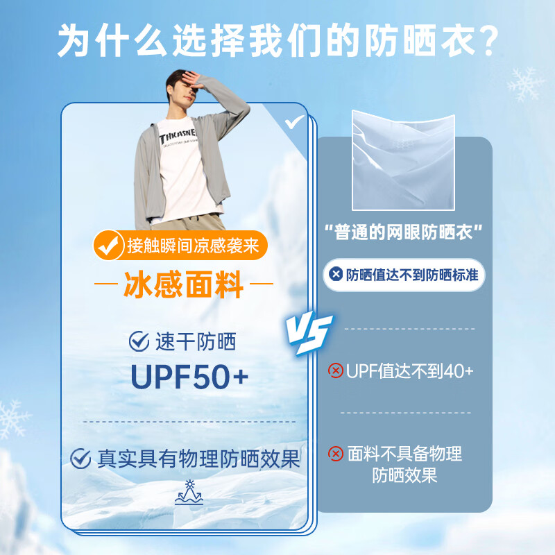 浪莎防晒衣服男士春夏冰丝凉感防紫外线外套户外超薄透气运动钓鱼服 46.5元 - 线报酷