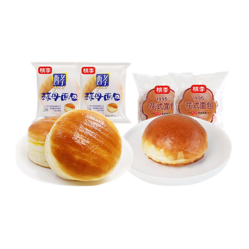 桃李面包零食礼包270g 牛奶蛋羹味+花式共4袋 6.9元 - 线报酷
