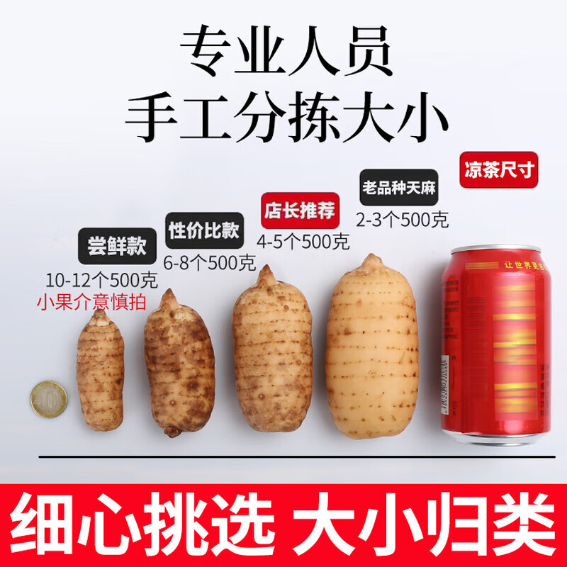 京觅云南头茬新鲜天麻净重1斤单果50g+礼盒中秋送礼现挖源头直发包邮 23.8元 - 86线报
