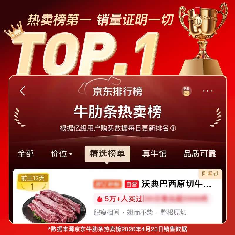 沃典原切牛肋条1kg 66.41元 - 86线报