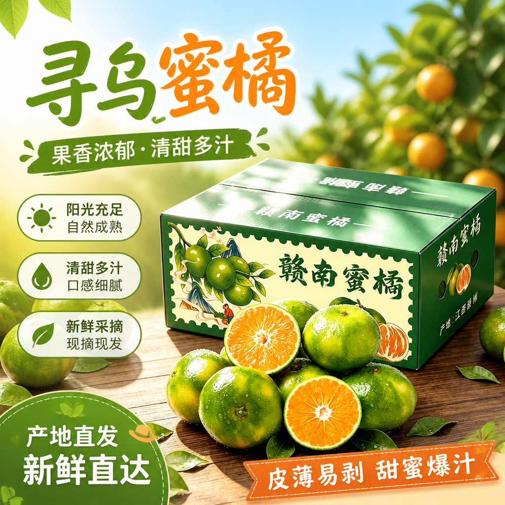 土八鲜寻乌蜜橘净重4.5斤小果单果径40mm+吃货尝鲜 19.9元 - 线报酷
