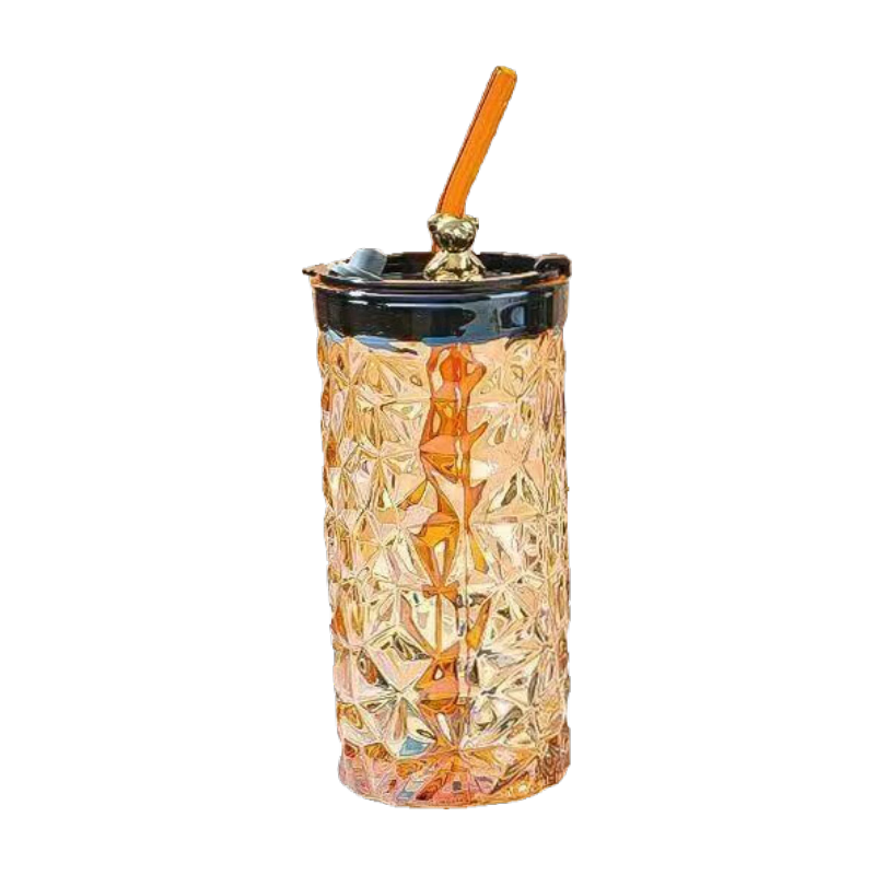 玻璃吸管水杯小熊钻石杯茶色330ml 2元 - 86线报 玻璃吸管水杯小熊钻石杯茶色330ml 2元 - 86线报